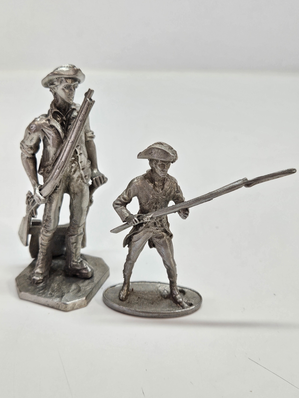 Plymouth Pewter Minute Men Solid Pewter War Military Figurine Set Historical